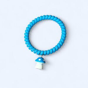 Blue Mushroom Wire Bracelet / Keychain